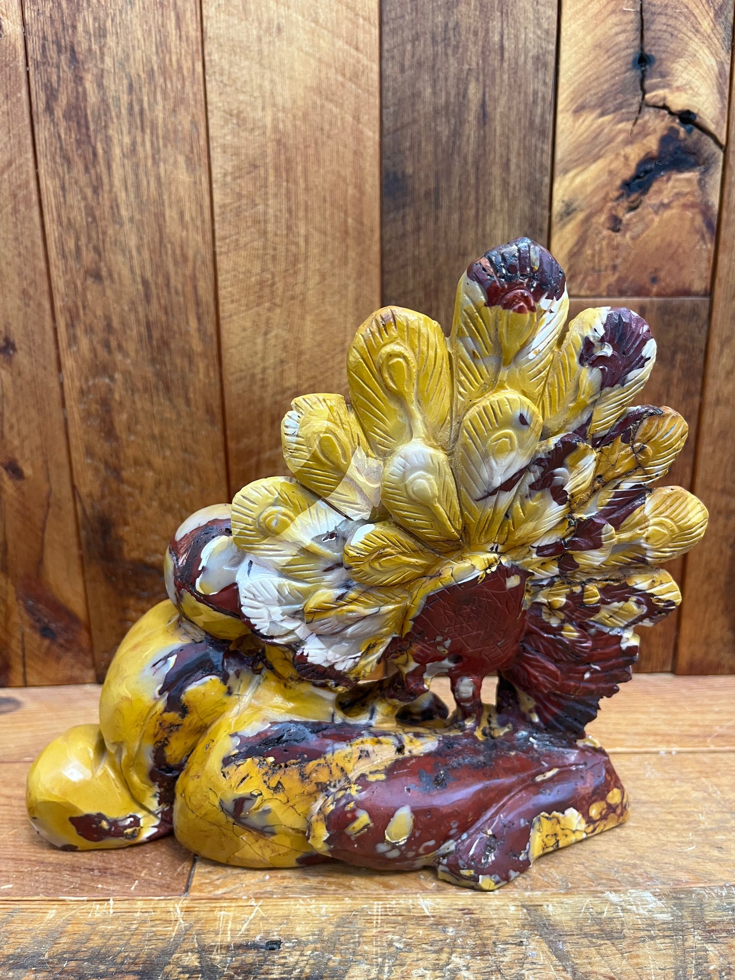 Mookaite Peacock with Skull (1867g)