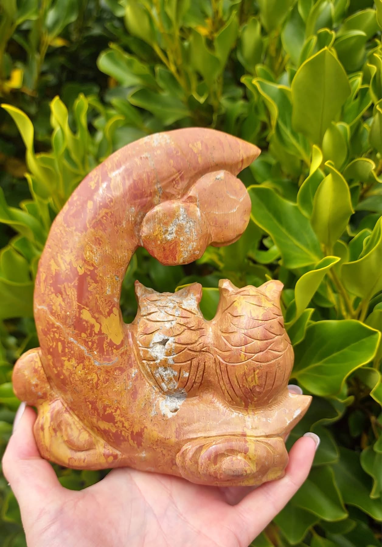 Jade Moon with Owls (911g)