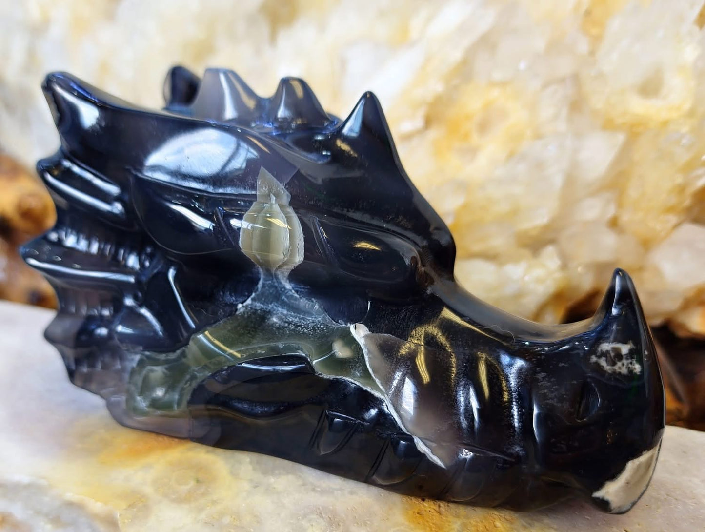 Volcano Agate Dragon Head (630g)