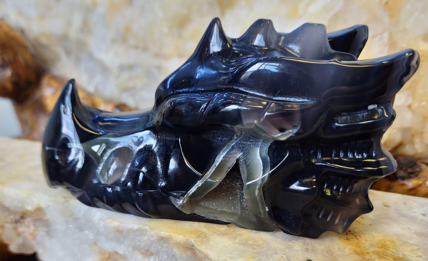 Volcano Agate Dragon Head (630g)