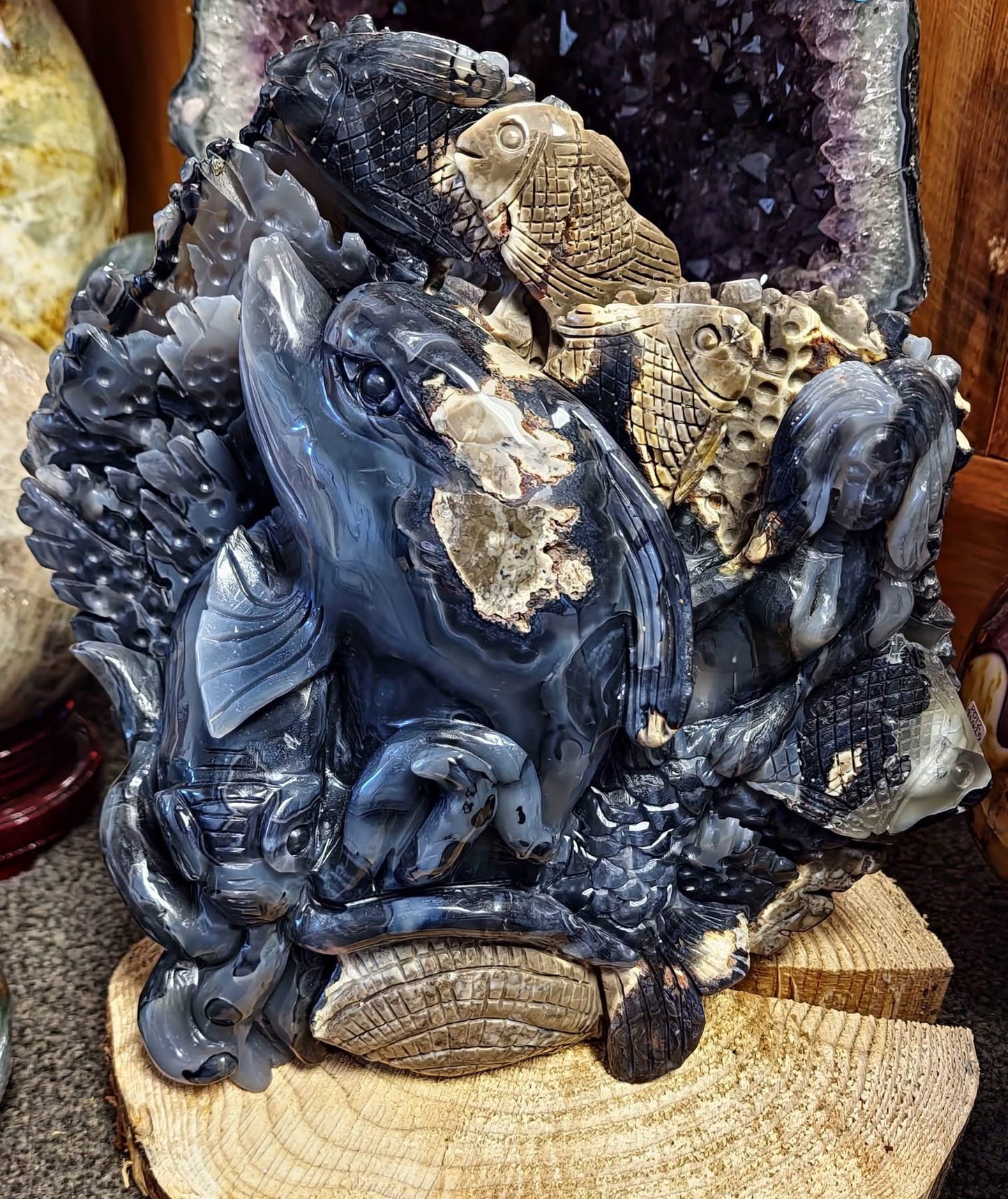Volcano Agate Carving (9482g)