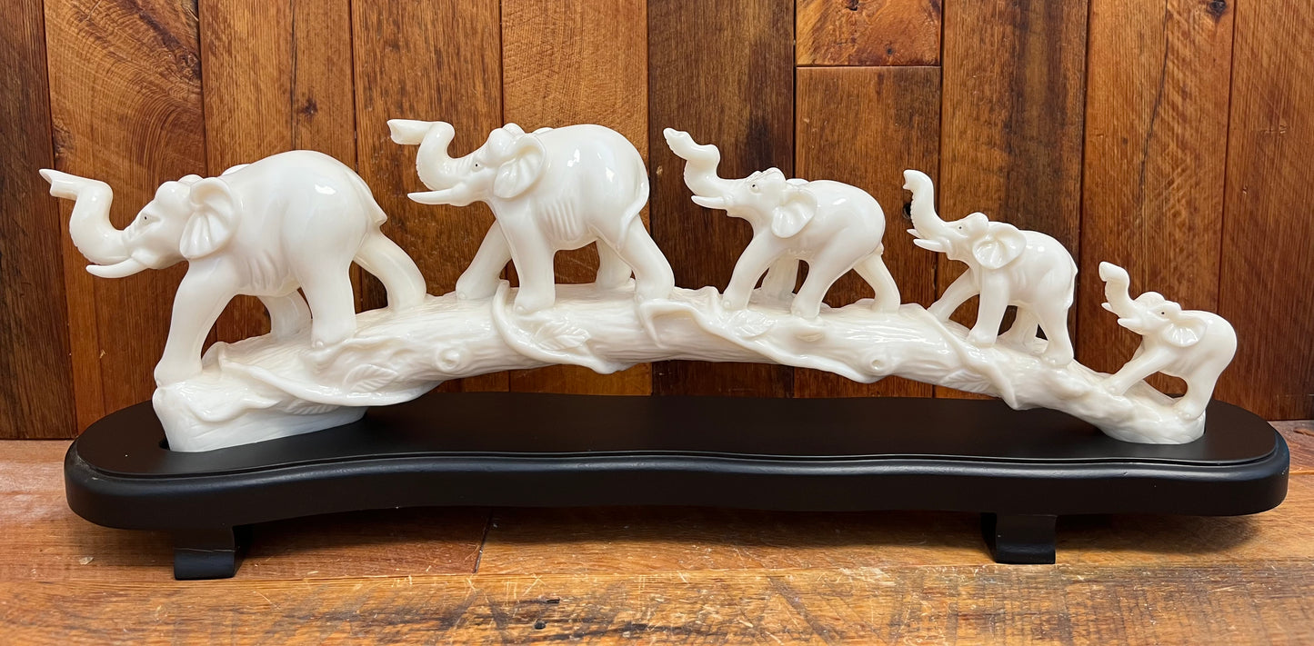 Ivory Nut Elephant Family (1374g)