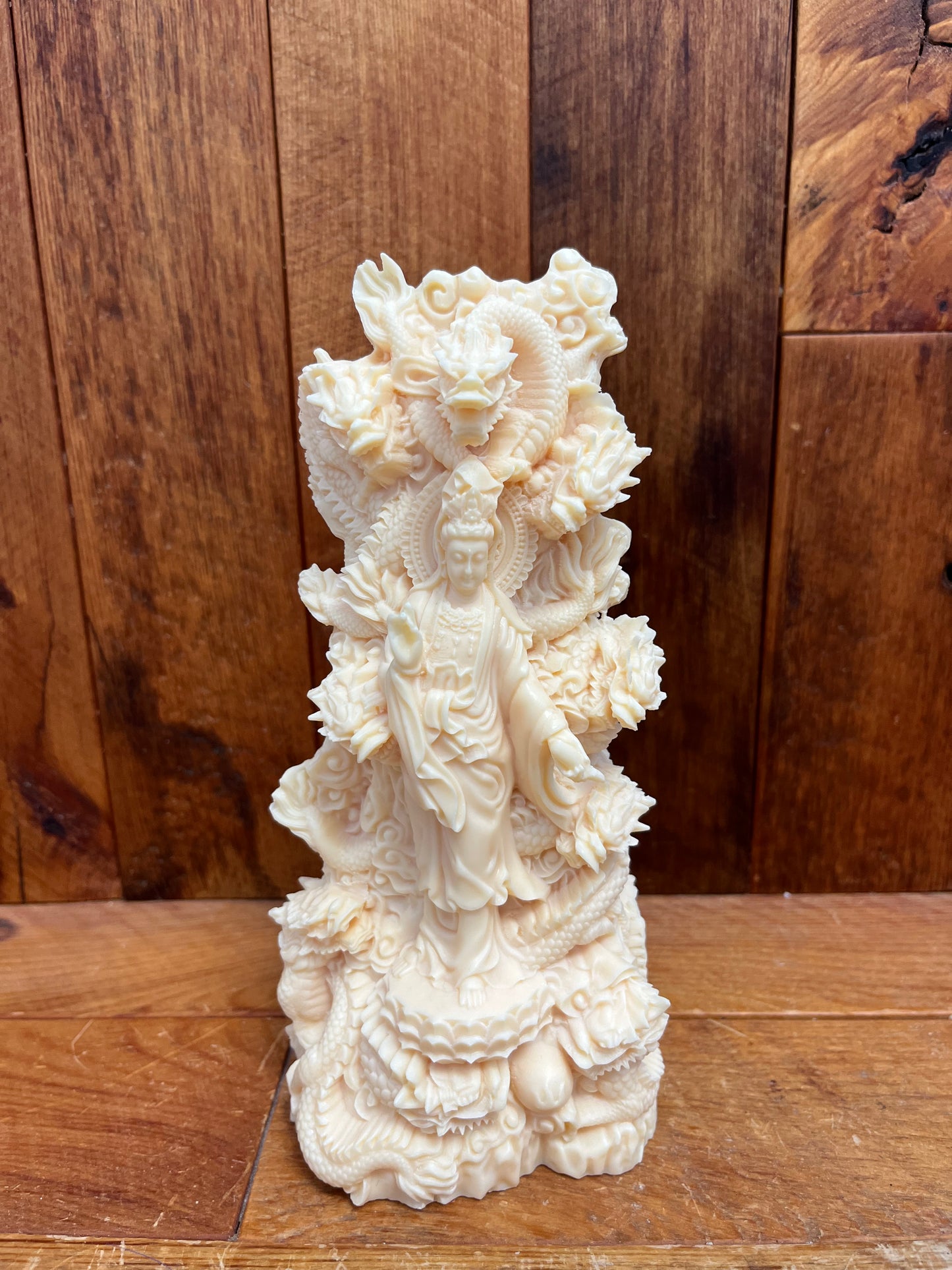 Ivory Nut Guanyin with Dragon (558g)