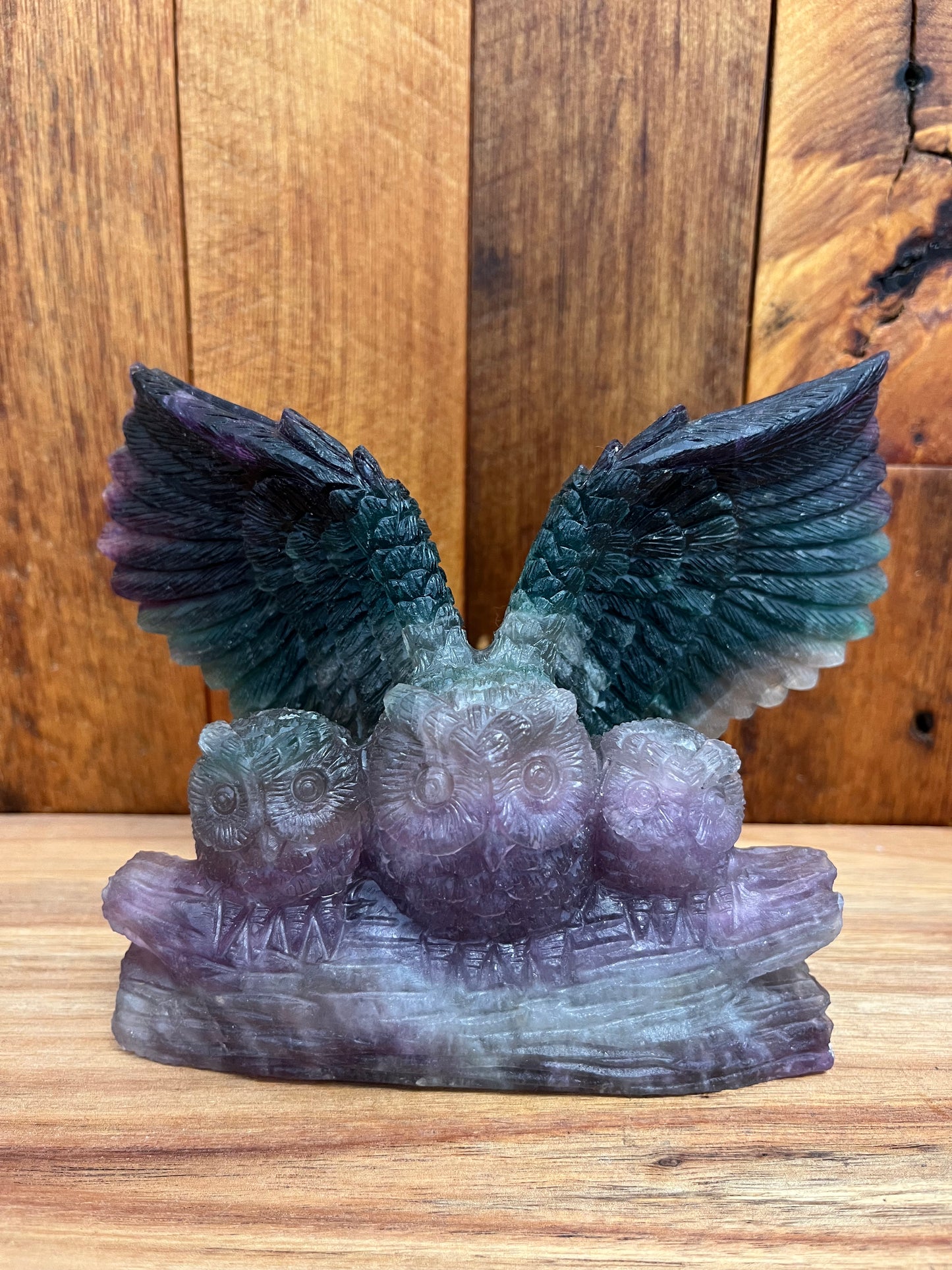 Fluorite Owls (1043g)