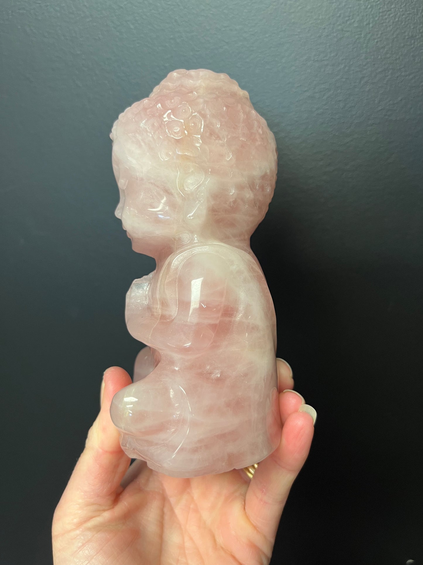 Rose Quartz Buddha (991g)