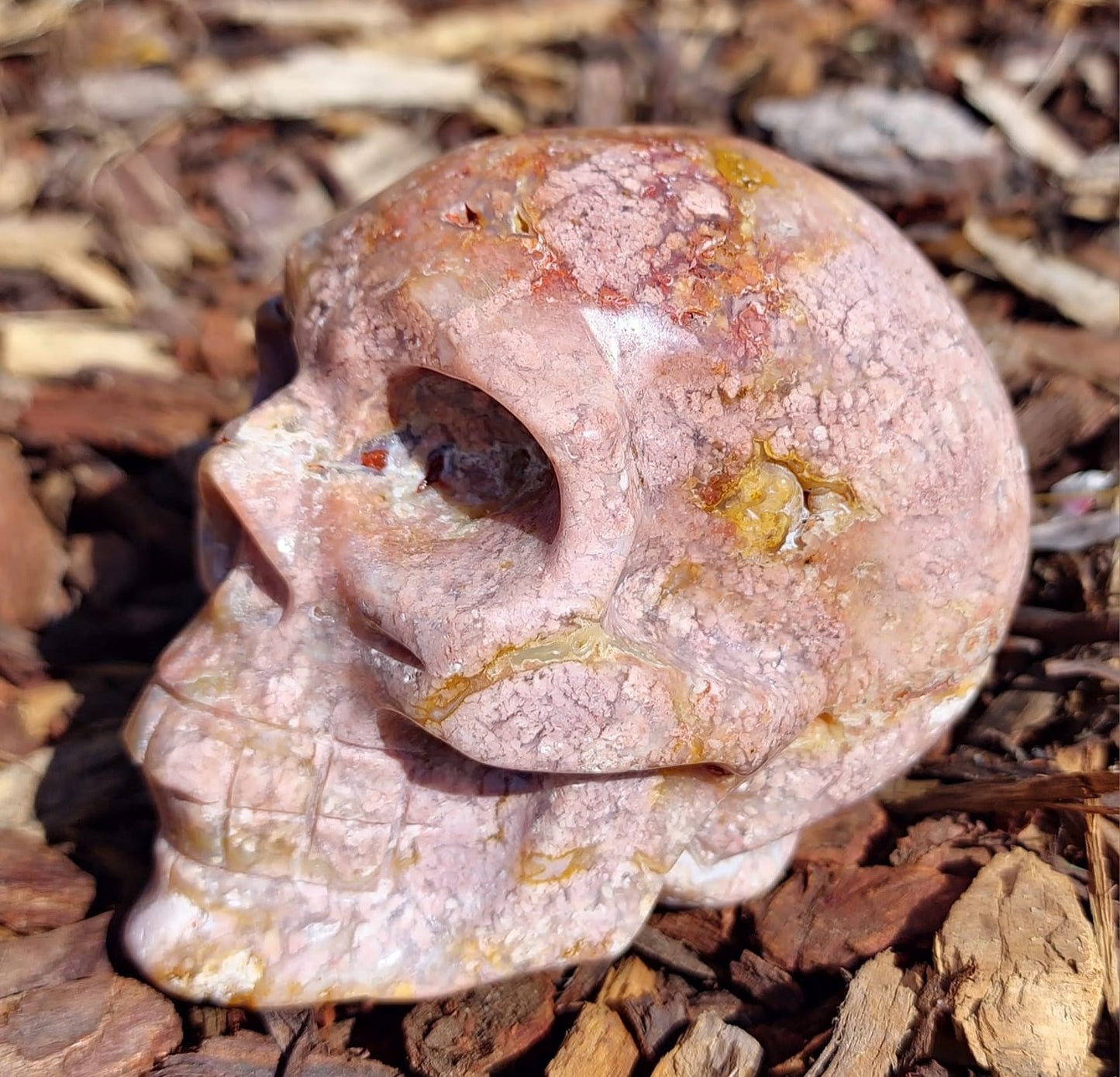 Pink Agate Skull (1039g)