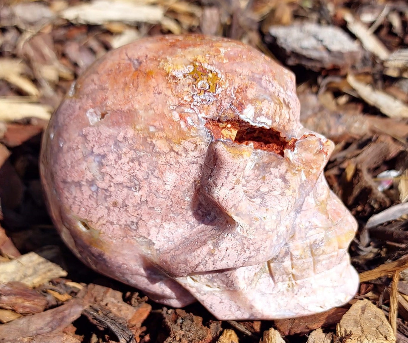 Pink Agate Skull (1039g)