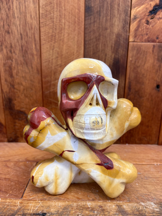 Mookaite Skull and Crossbones (1201g)