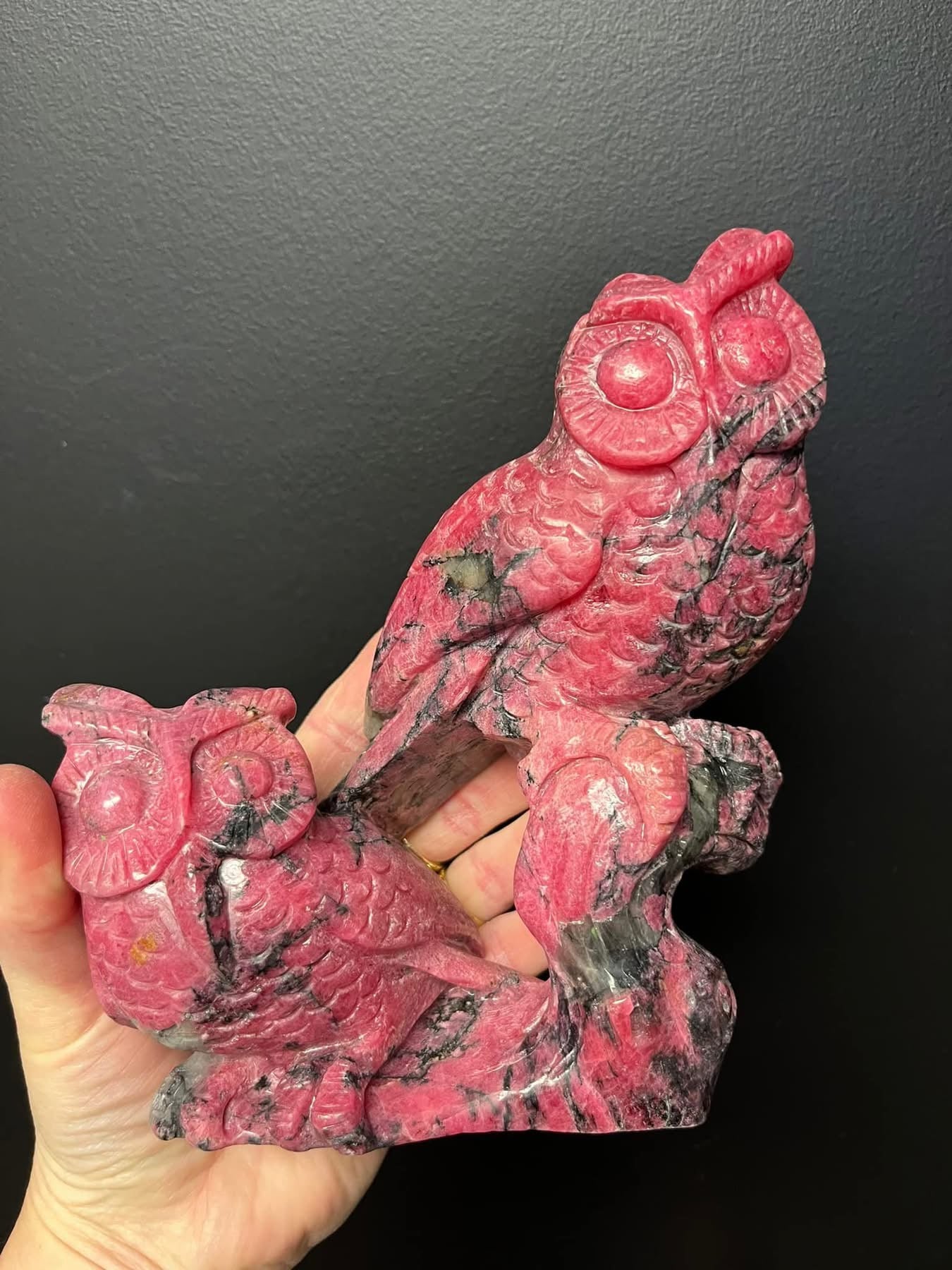 Rhodonite Owls (1811g)