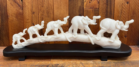 Ivory Nut Elephant Family (1374g)