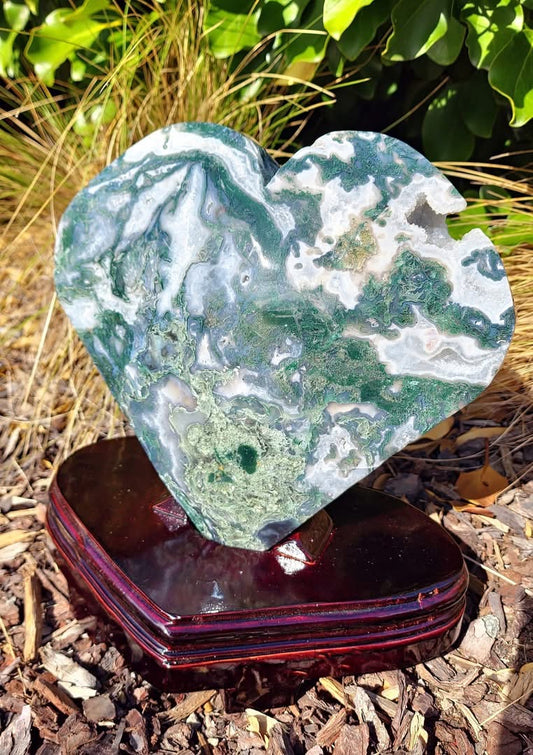 Moss Agate Heart (8.9kgs)