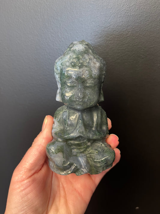 Moss Agate Buddha (445g)
