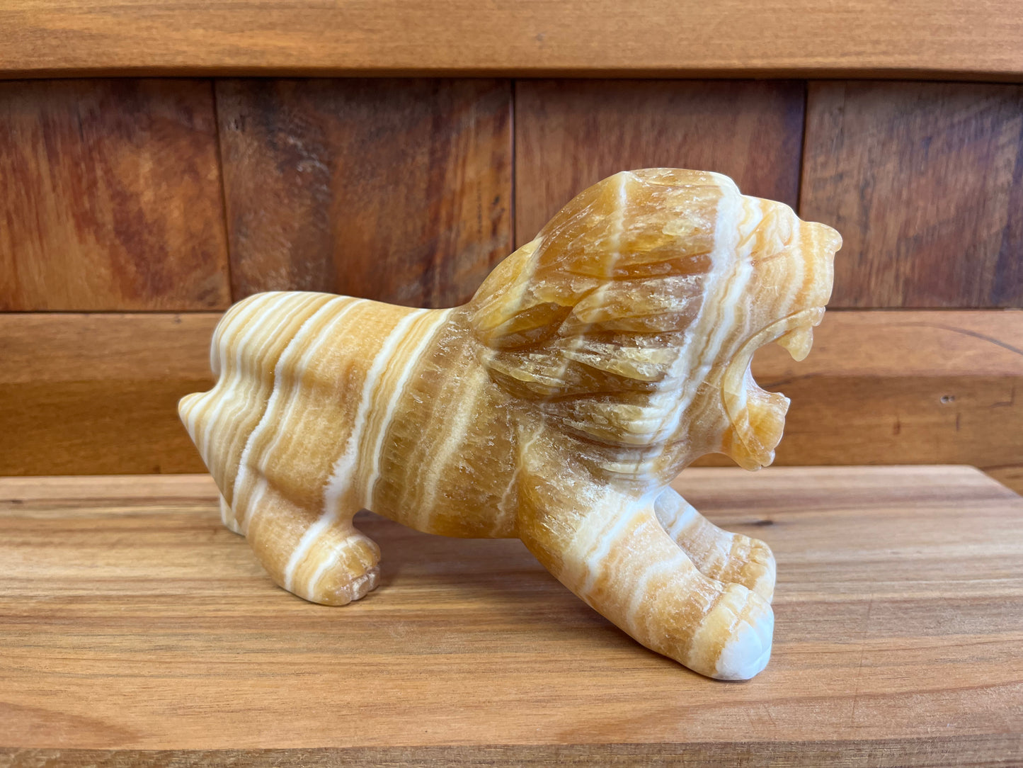 Orange Calcite Lion (1205g)