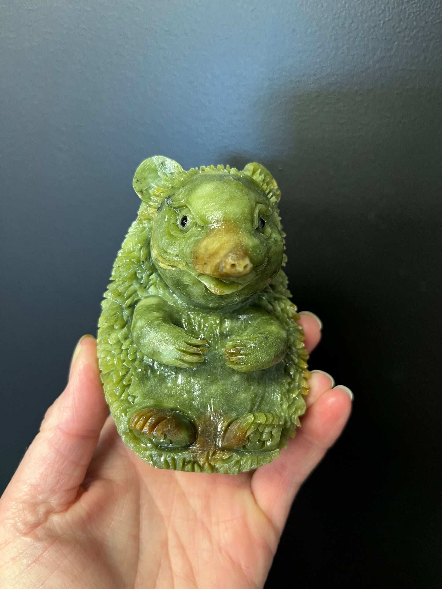 Hand Carved Jade Hedgehog (536g)