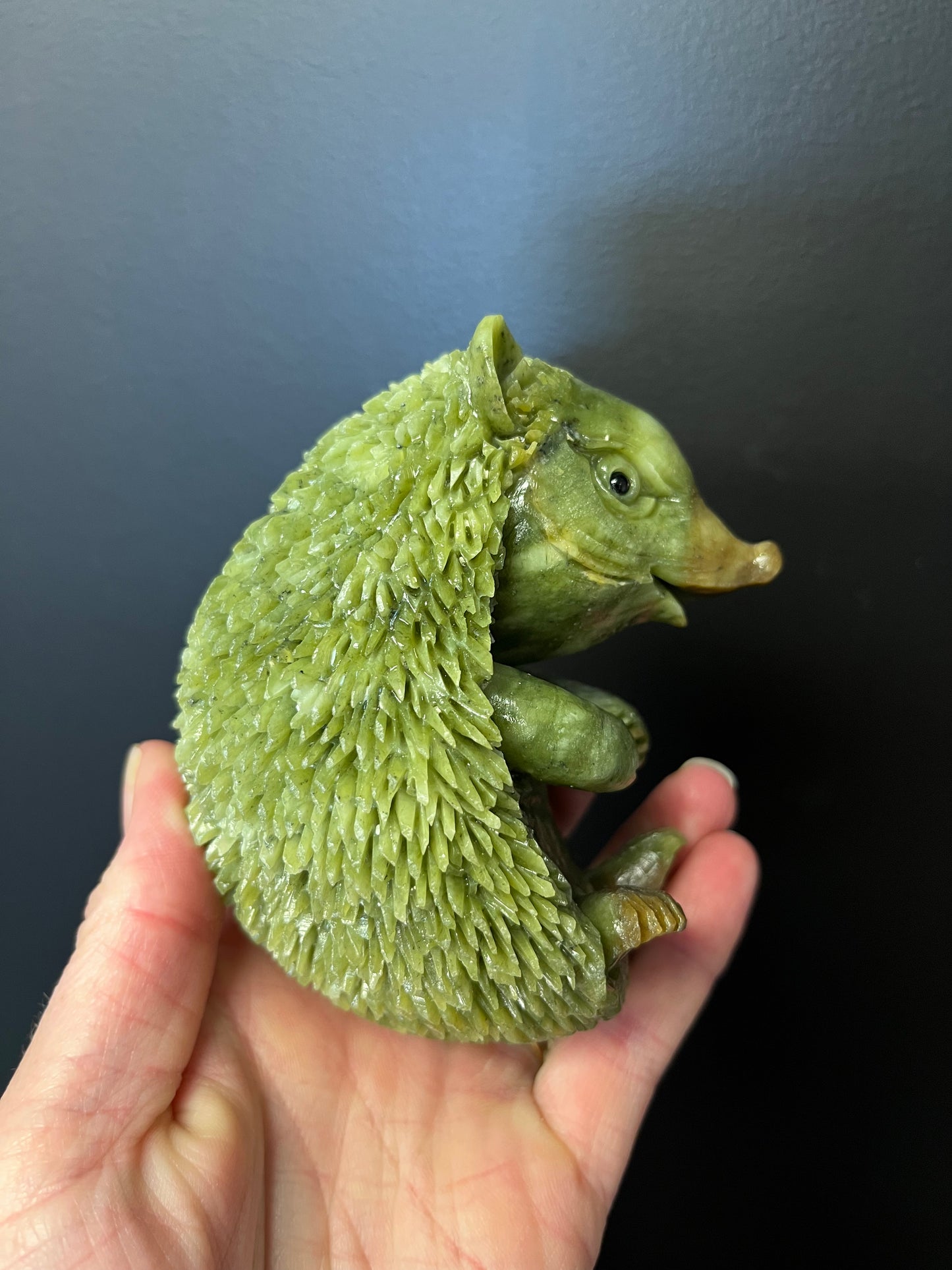 Hand Carved Jade Hedgehog (536g)