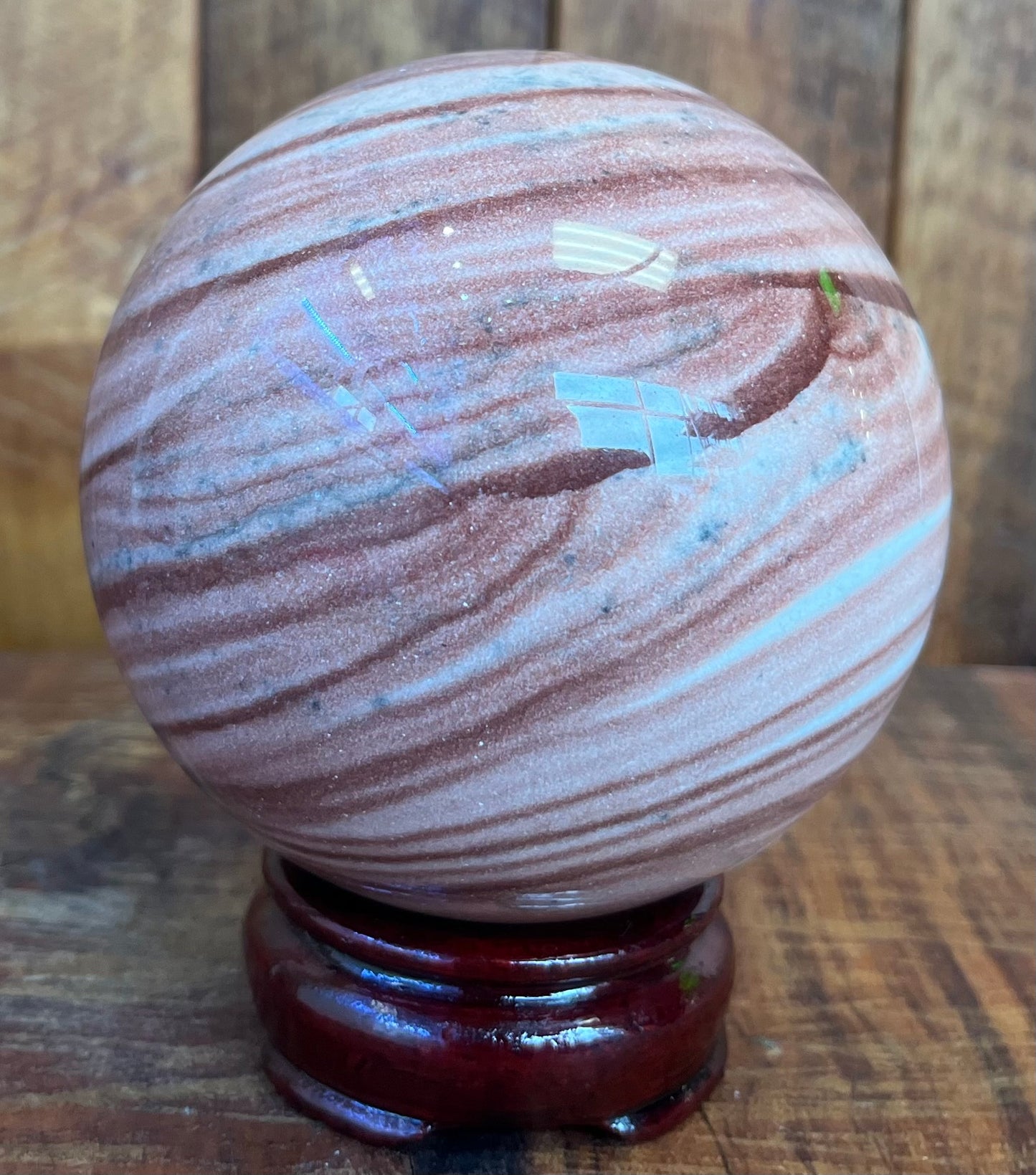 Wood Grain Jasper Sphere (1080g)