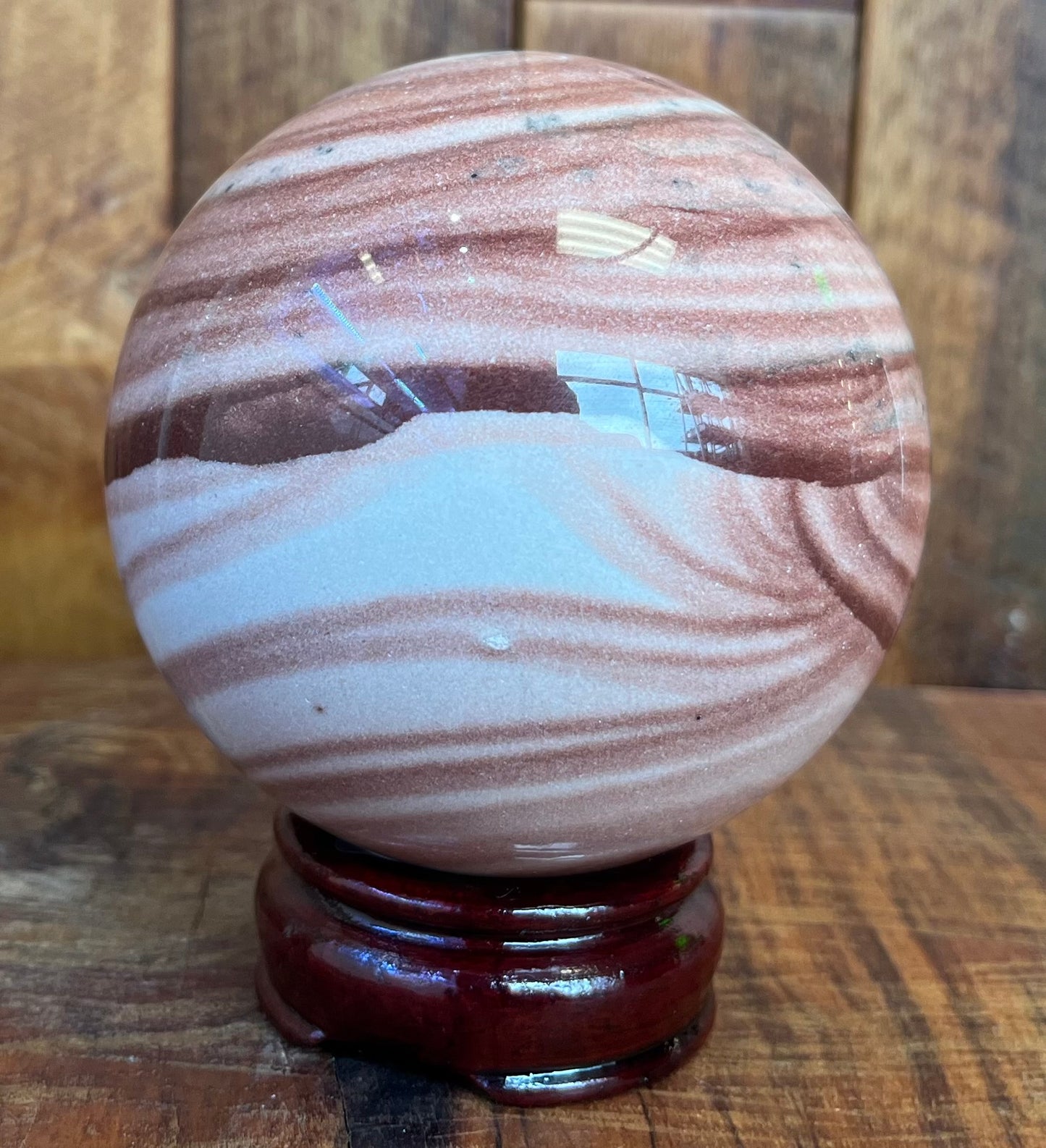 Wood Grain Jasper Sphere (1080g)