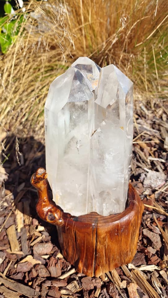 Clear Quartz Tower in Stand (3352g)