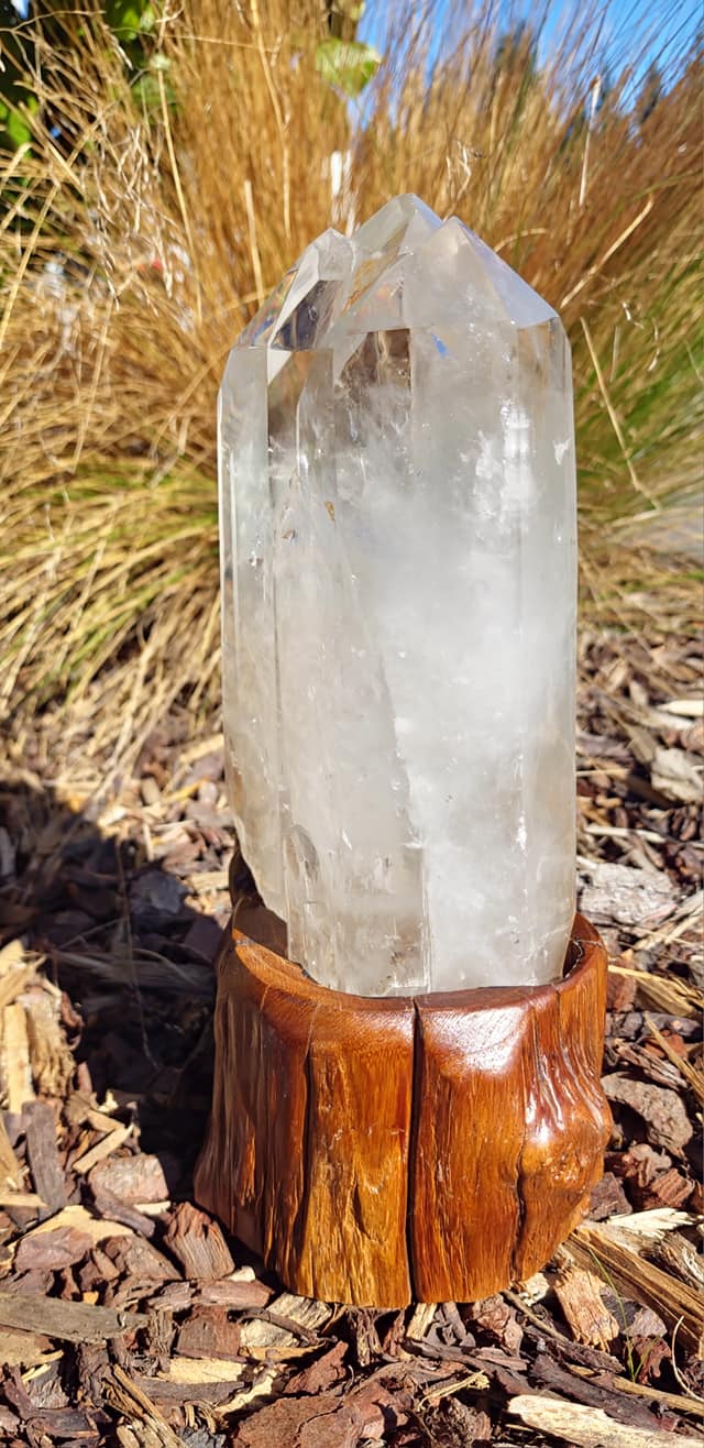 Clear Quartz Tower in Stand (3352g)