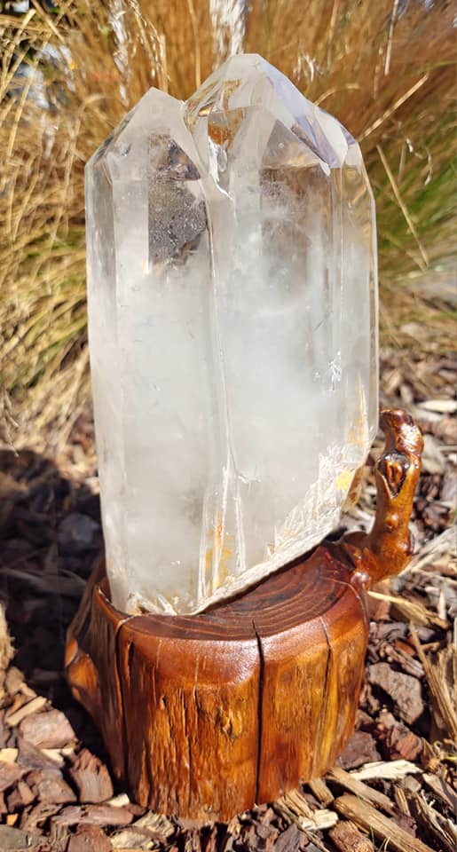 Clear Quartz Tower in Stand (3352g)