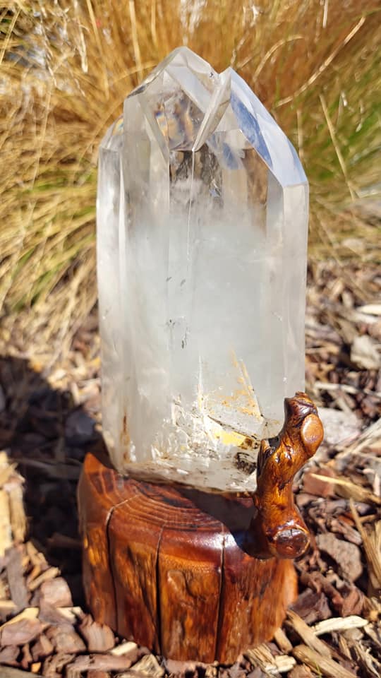 Clear Quartz Tower in Stand (3352g)