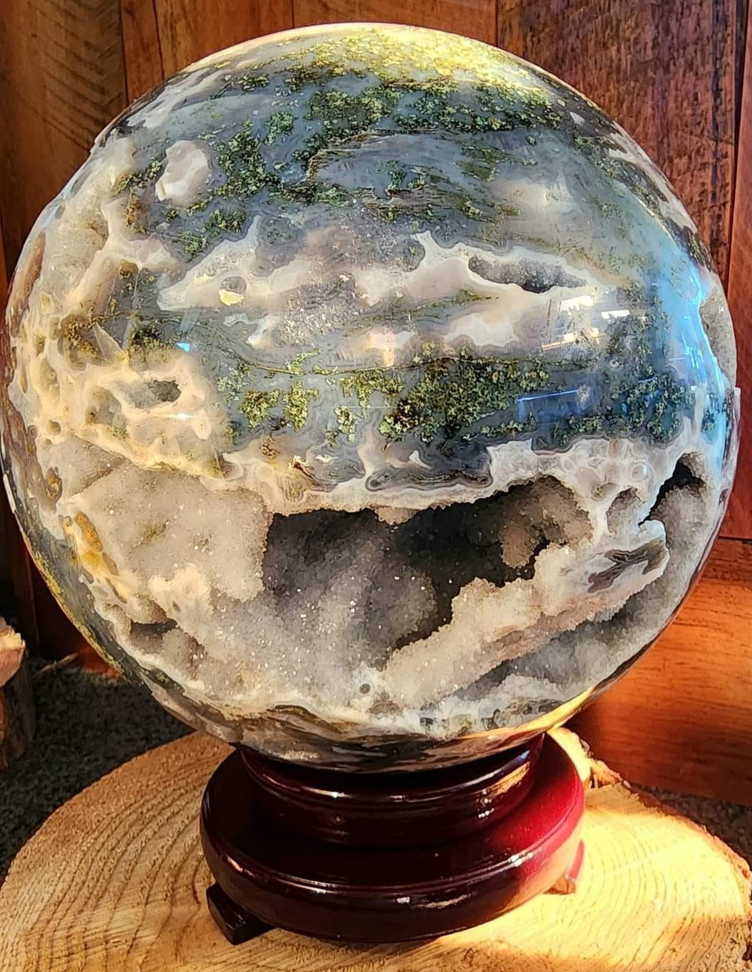 Moss Agate Sphere (16.7kgs)