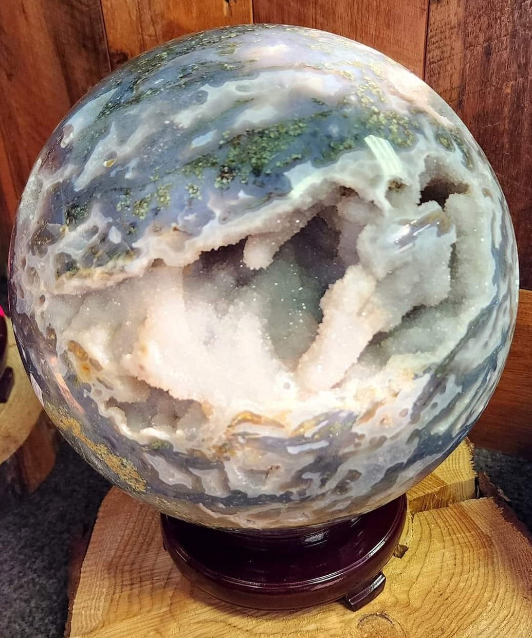 Moss Agate Sphere (16.7kgs)