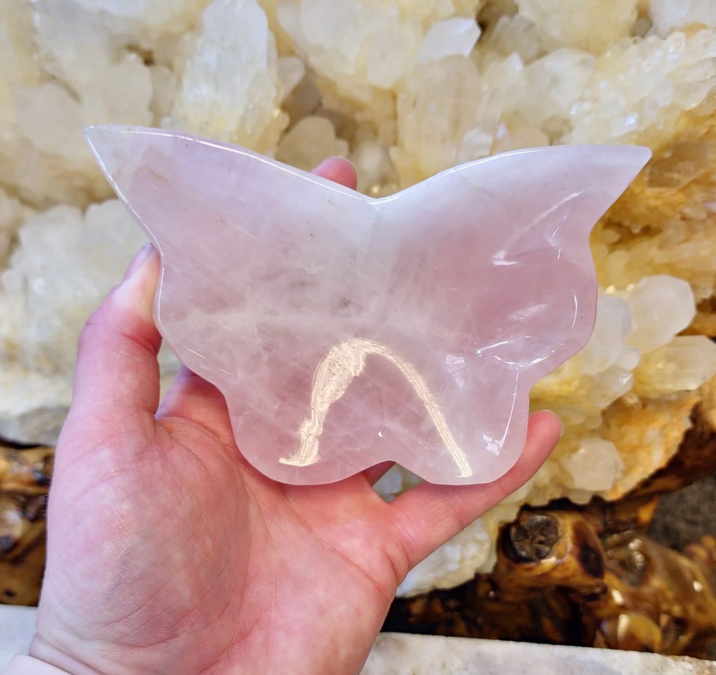 Rose Quartz Butterfly Dish