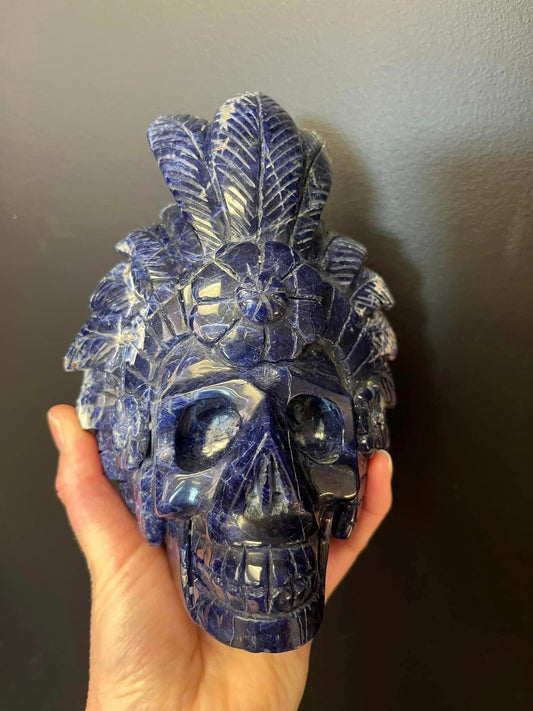 Sodalite Skull (1308g)