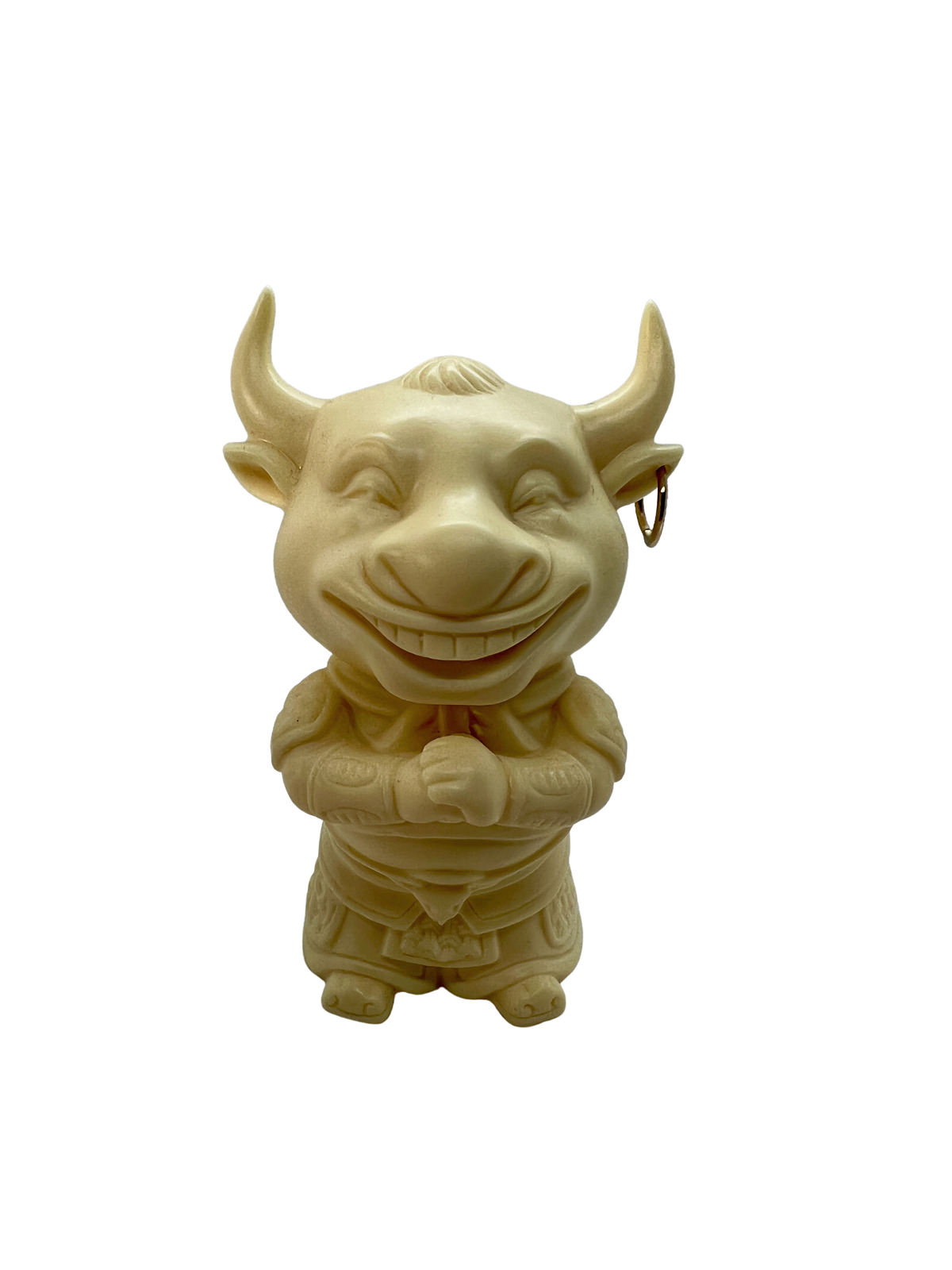 Ivory Nut Carving - Bull Man with earring