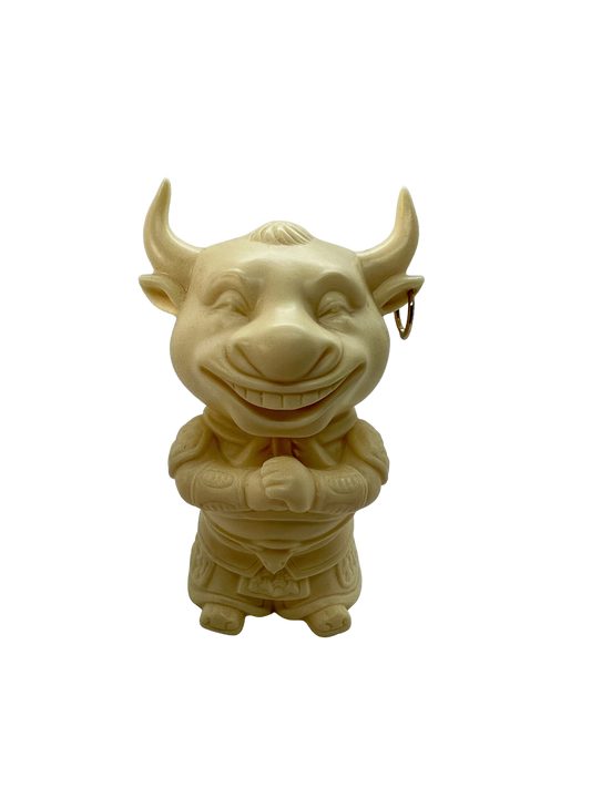 Ivory Nut Carving - Bull Man with earring