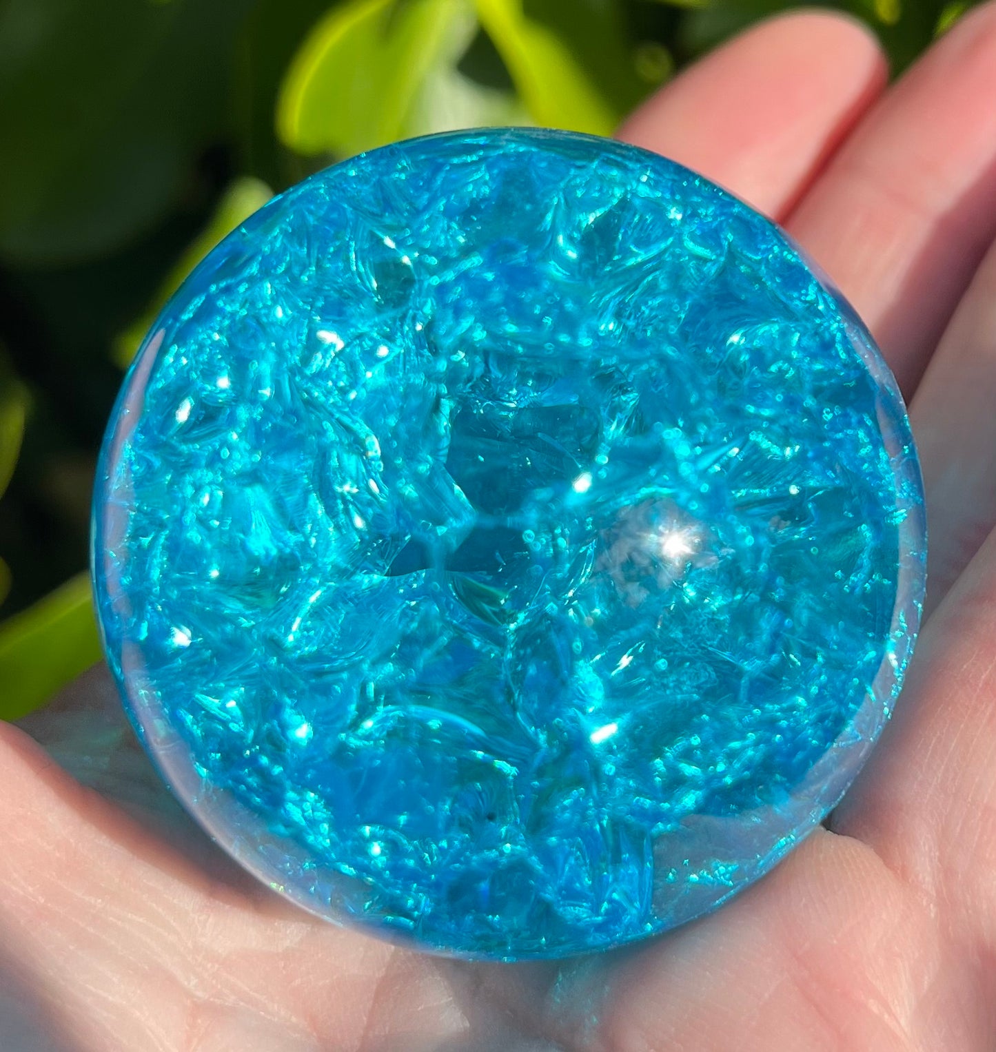 Light Blue Crackle Quartz Sphere (165g)