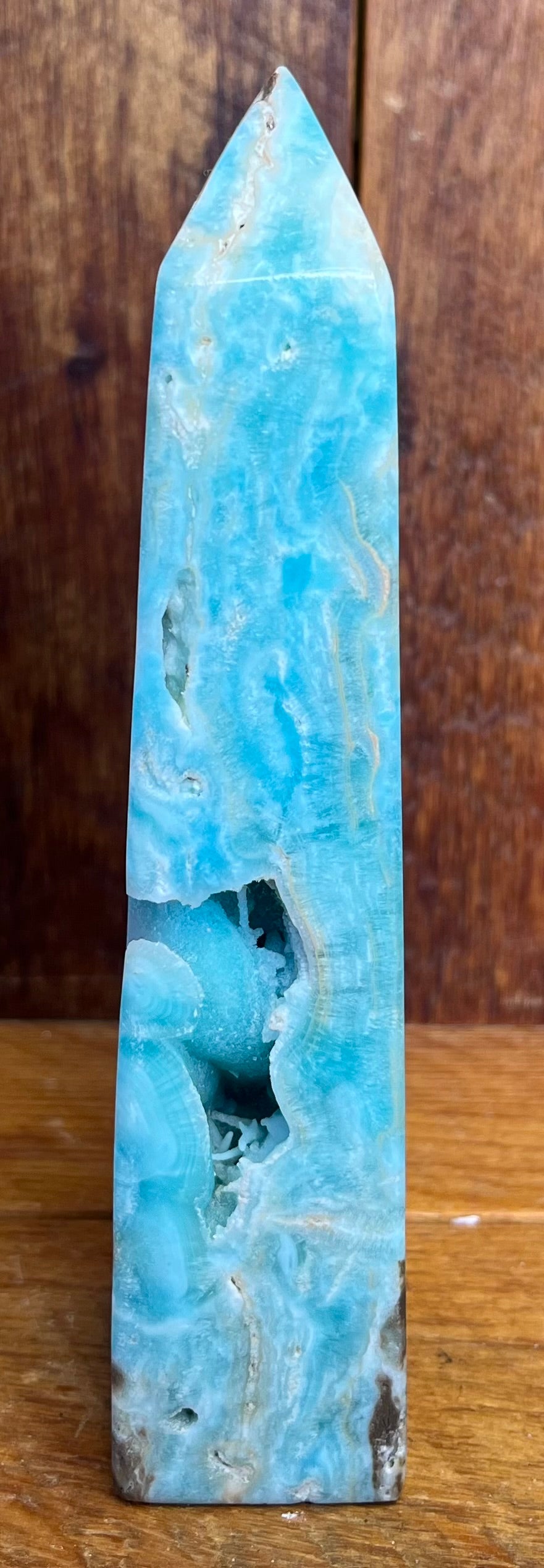 Blue Aragonite Tower (369g)