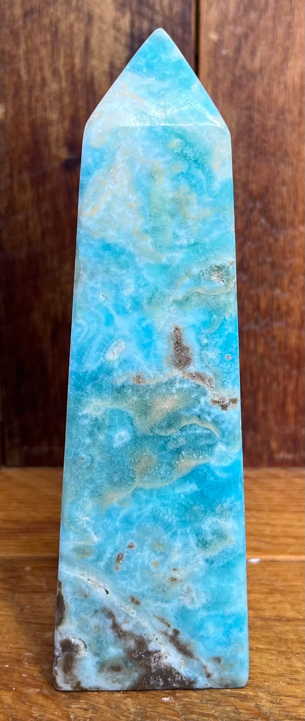 Blue Aragonite Tower (369g)