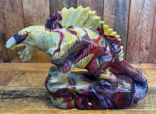 Mookaite Dinosaur Carving (1560g)