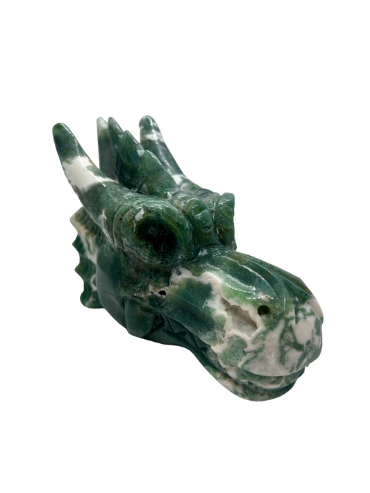 Moss Agate Dragon Head (1.1kg)