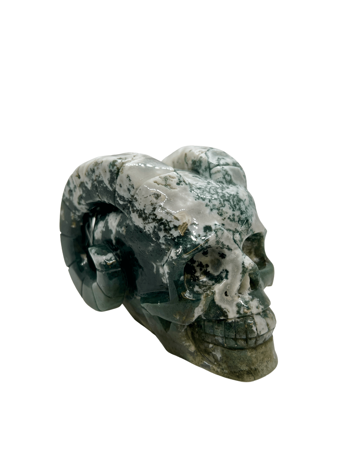 Moss Agate Skull (1.2kg)